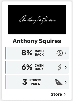 Cashback offer example for Anthony Squires