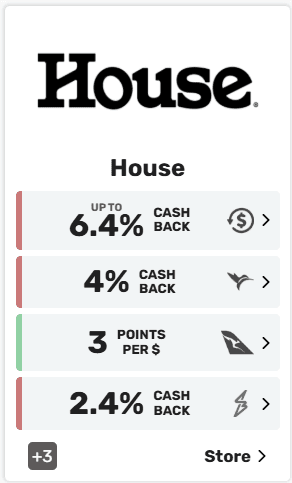 Cashback offer example for House